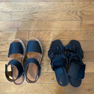 left: Steve Madden platform sandals